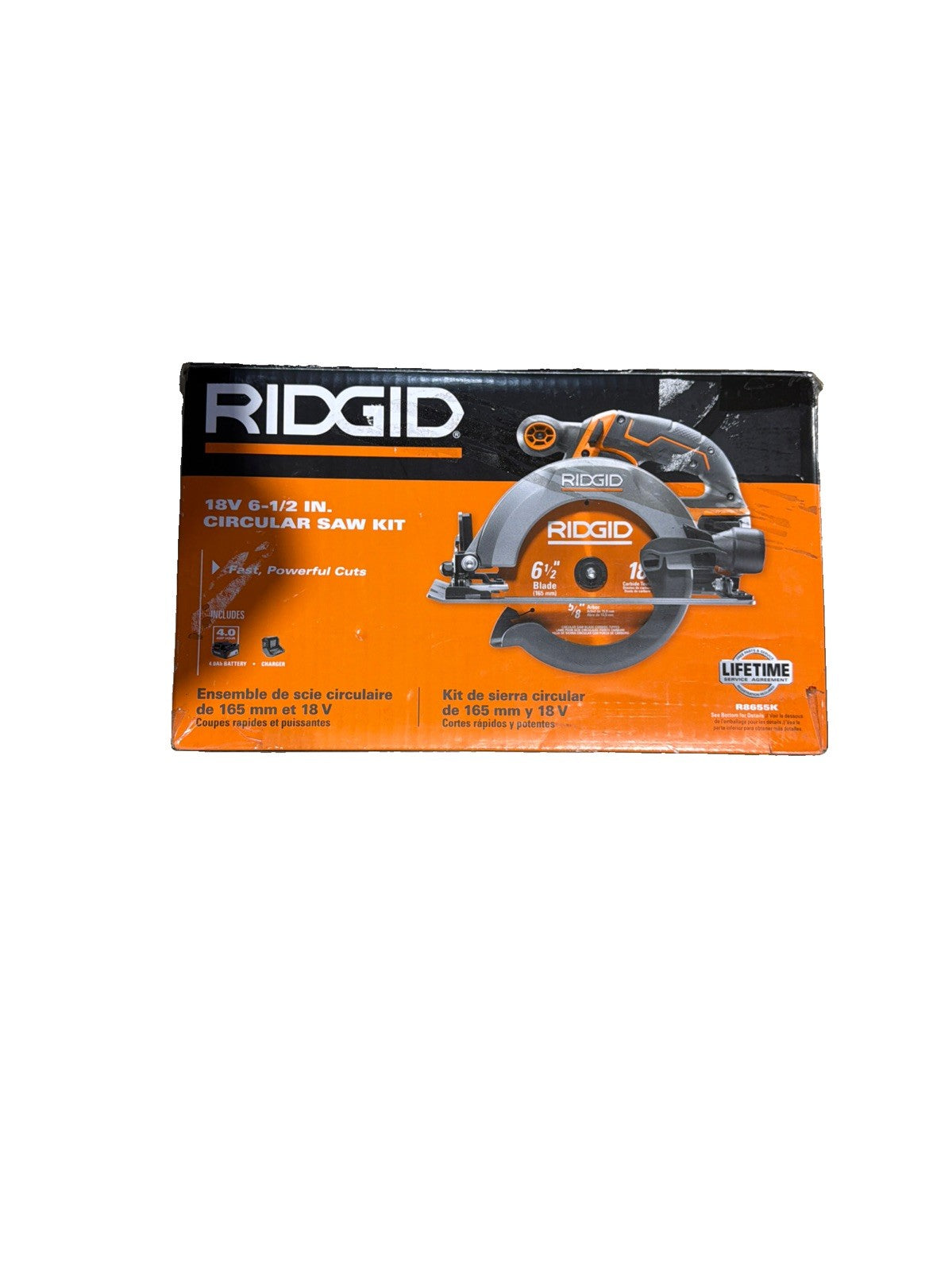 RIDGID 18V Cordless 6‑1/2 in. Circular Saw Kit (R8655K)