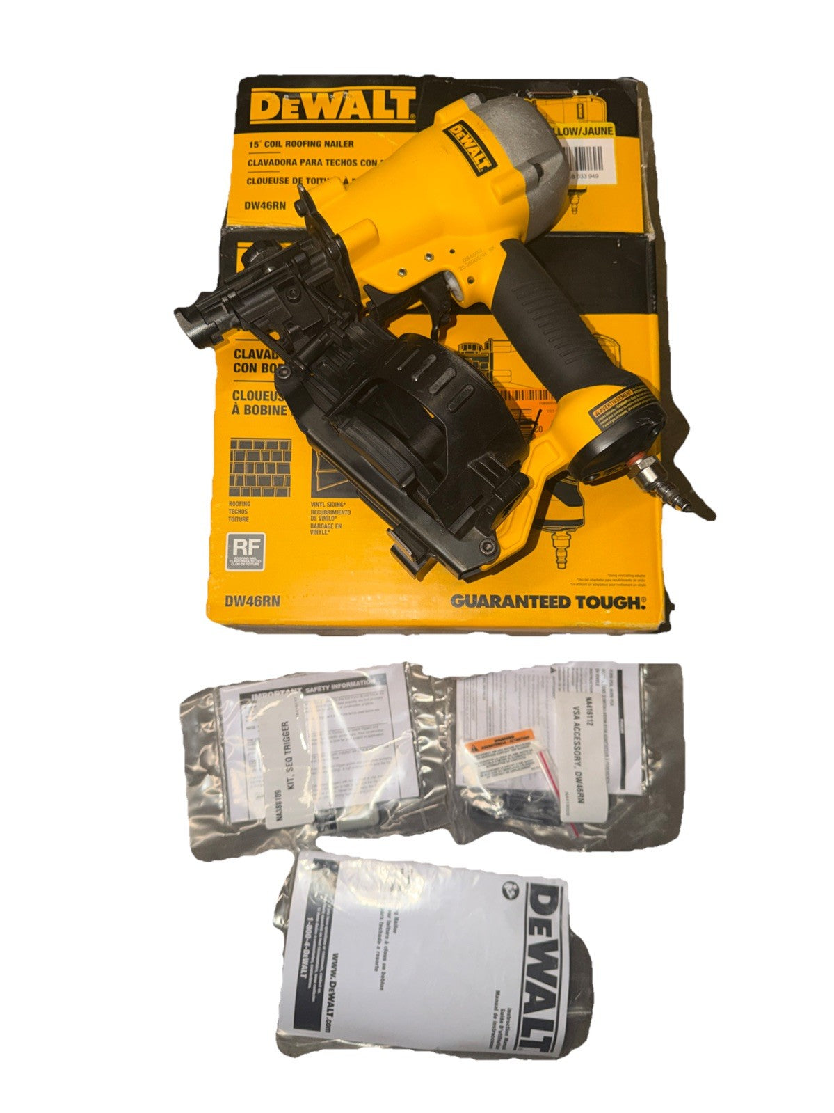 DEWALT 1-3/4 in. 15 Degree Pneumatic Coil Roofing Nailer