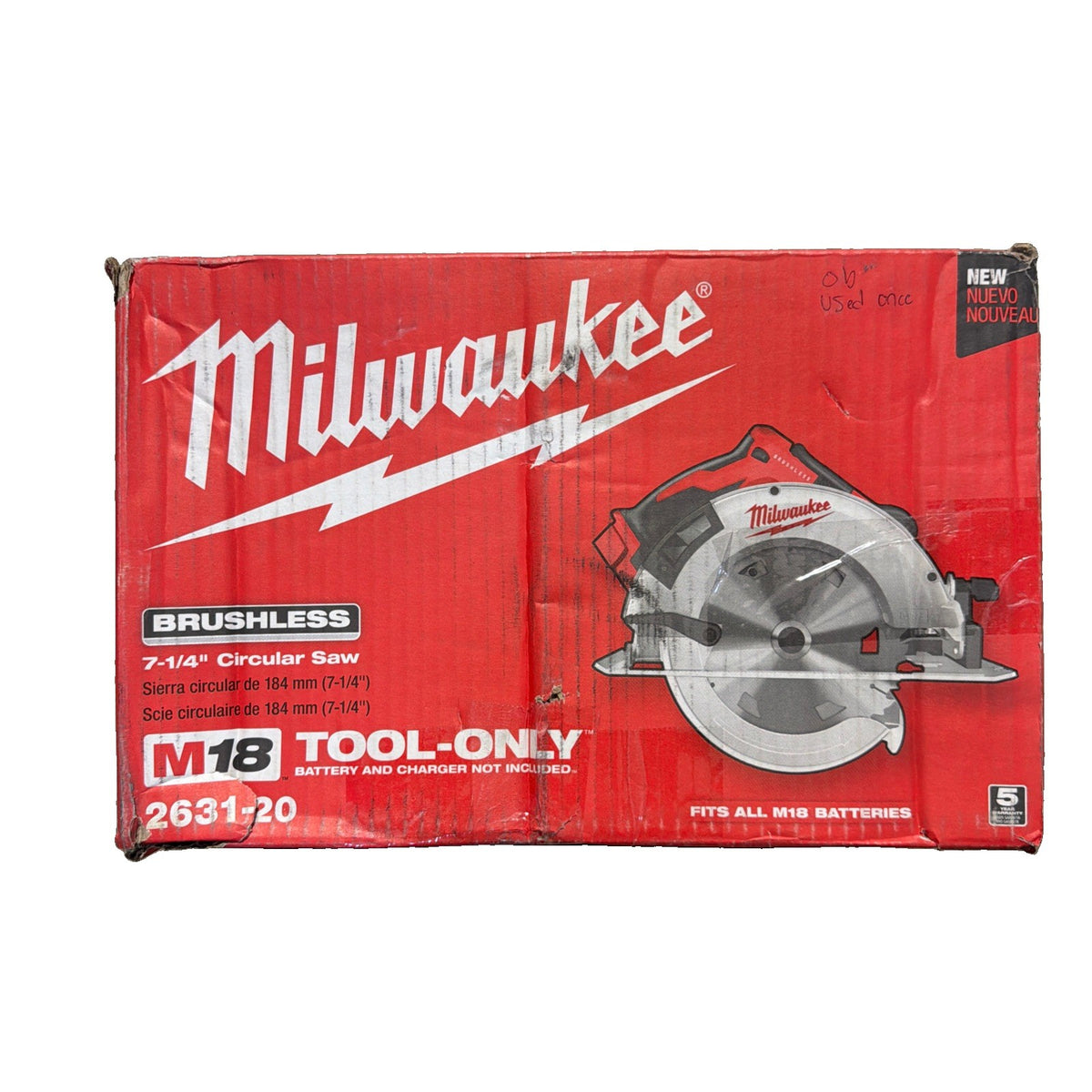 Milwaukee Circular Saw M18 Brushless 7 1/4 Inch w battery model 2631-20 *NICE*