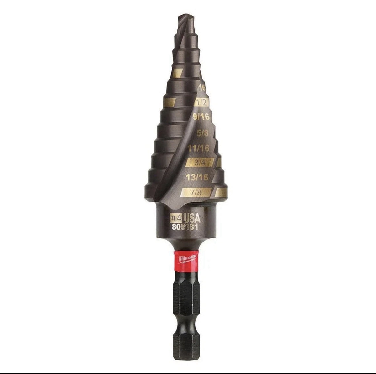 Milwaukee SHOCKWAVE Step Drill Bit, #4, 3/16in.–7/8in., Model# 48-89-9244