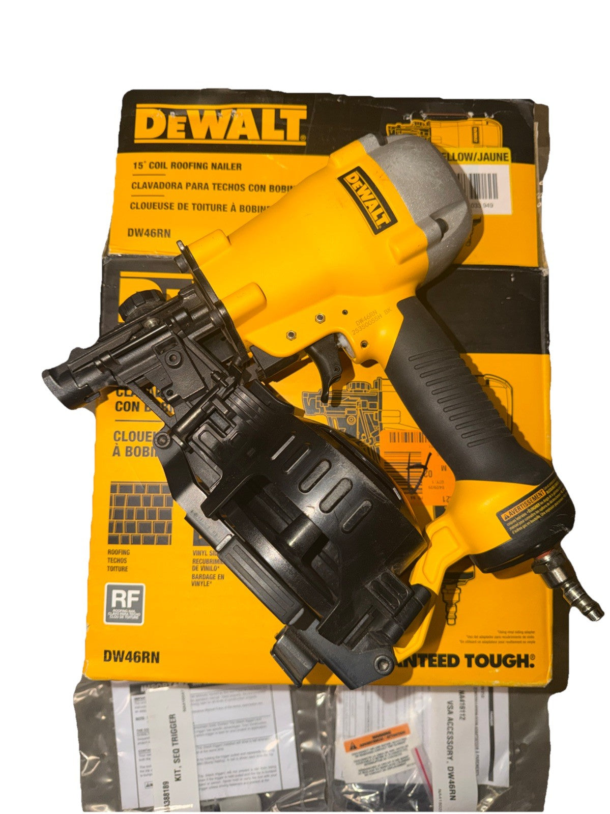 DEWALT 1-3/4 in. 15 Degree Pneumatic Coil Roofing Nailer