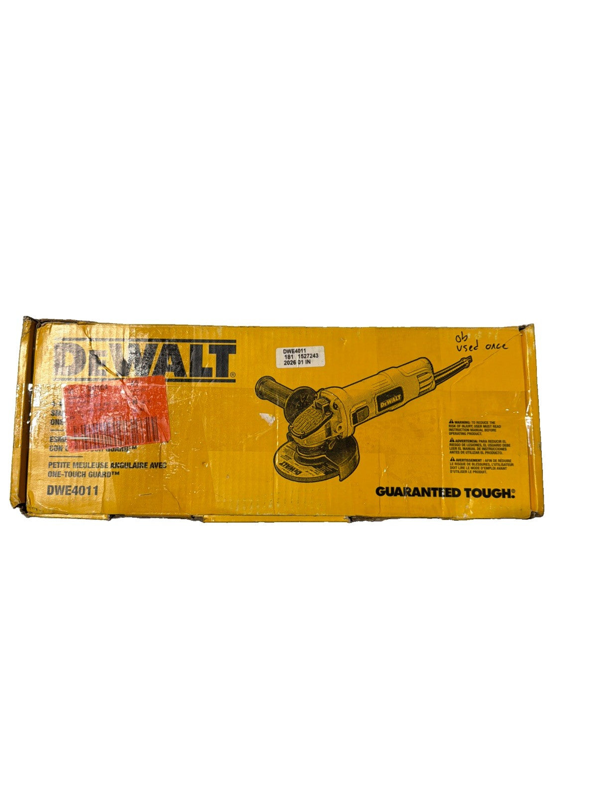 DEWALT DWE4011 4-1/2” (115mm) Small Angle Grinder One-Touch Guard  open box!!