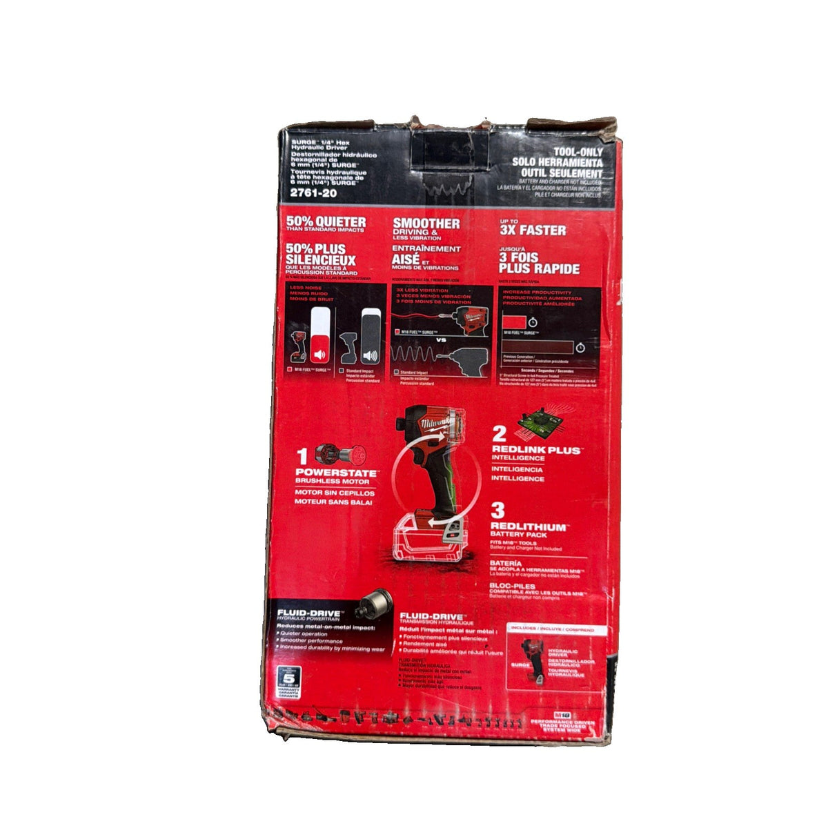 Milwaukee Tool 2761-20 M18 FUEL Surge 1/4" Hex Hydraulic Driver Tool Only