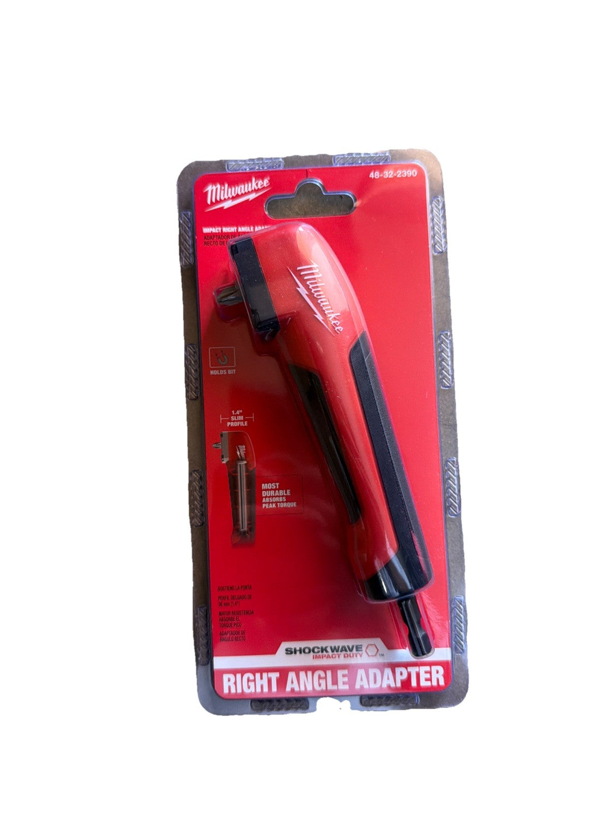 Milwaukee Shockwave 48-32-2390 Right Angle Adapter - Red