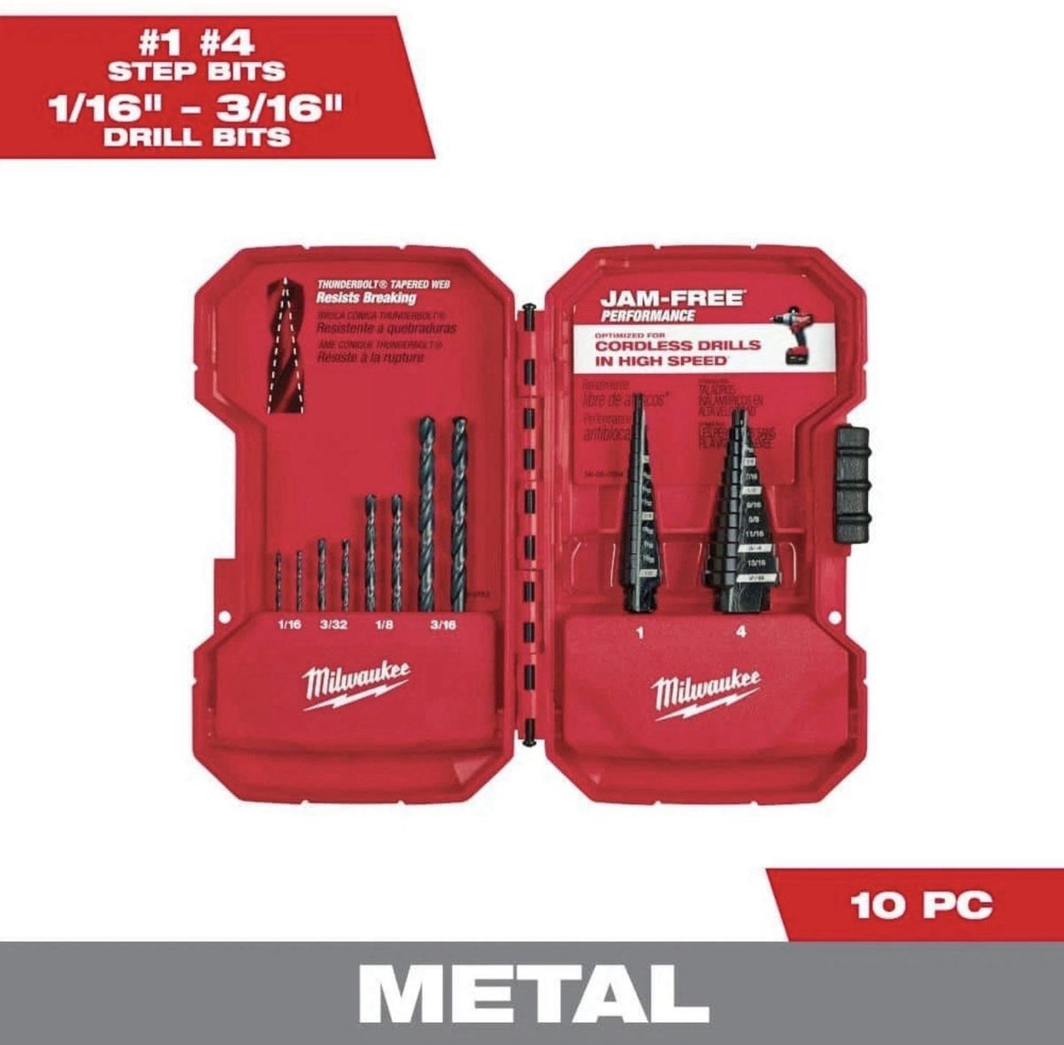 Milwaukee Black Oxide Step Drill Bit Set (10-Piece)