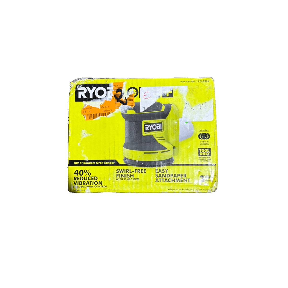 Ryobi PCL406B ONE+ 18V Cordless 5 in. Random Orbit Sander - Tool Only