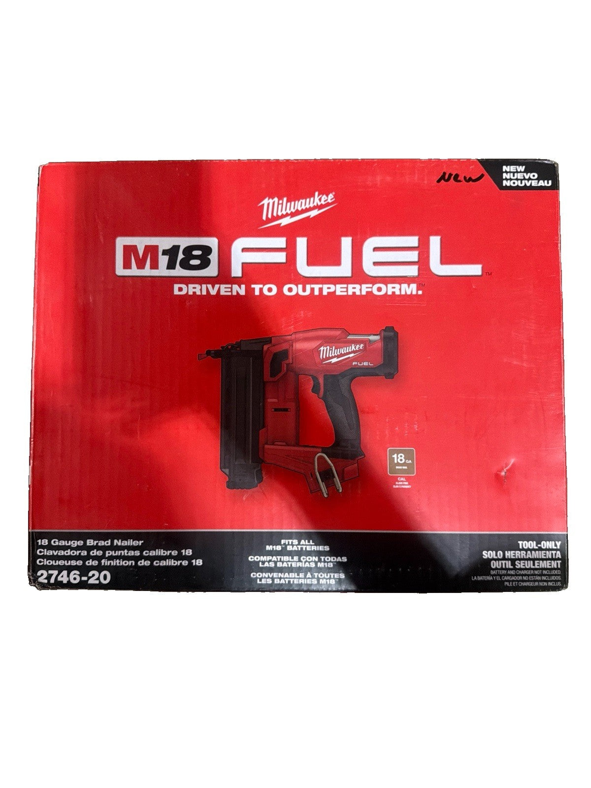 Milwaukee 2541-20 M12 FUEL 12V 18 Gauge Compact Brad Nailer - Bare Tool