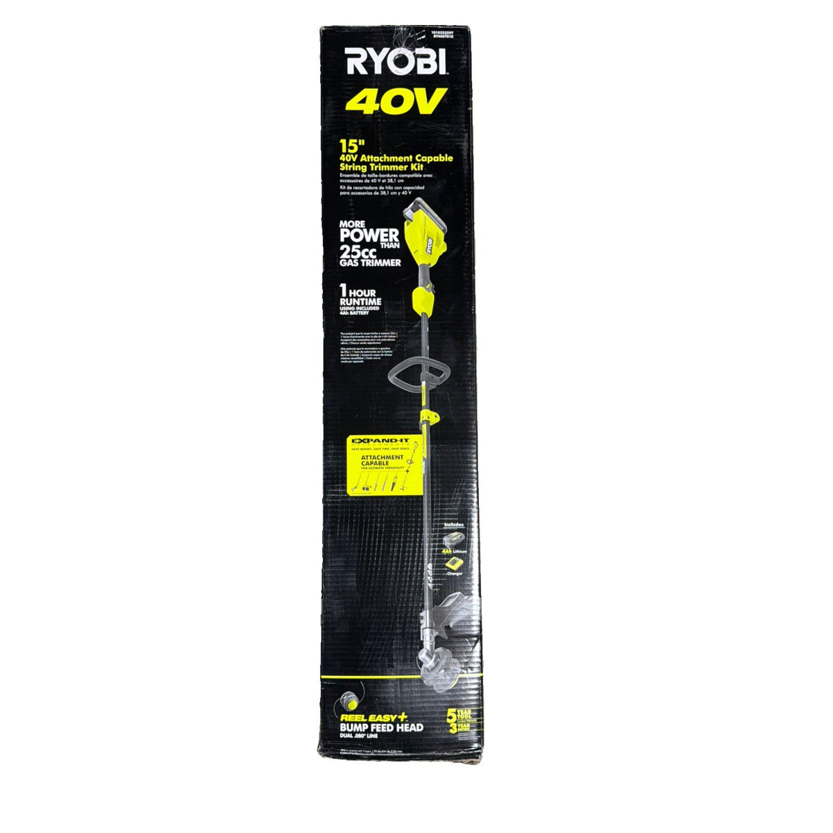 Ryobi 40V 15 in. Expand-It Capable Cordless String Trimmer Kit w/ 4.0Ah Battery