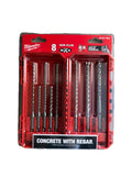 Milwaukee 48-20-7663 SDS Plus MX4™ 4-Cutter Drill Bit Kit, 8PC