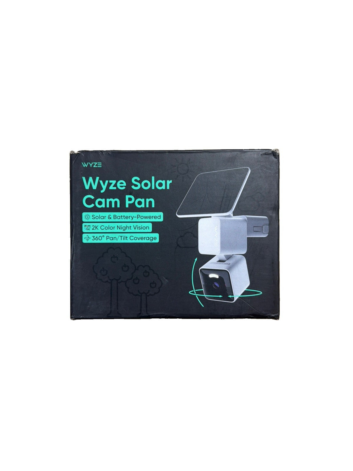 Wyze Solar Pan Cam Solar Outdoor Home Security Camera w 2K HD Color Night SEALED