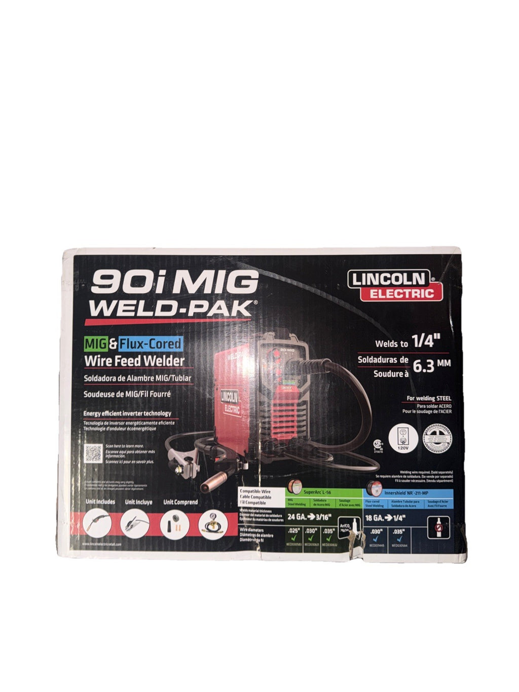 Lincoln Electric 120V, 120 Amp, Inverter MIG Welder, Flux Core Welder, Model#
