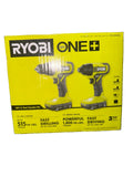 Ryobi ONE+ 18V 2-Tool Combo Kit Drill/Driver 1/4" Impact 2 Batteries PCL1200K2