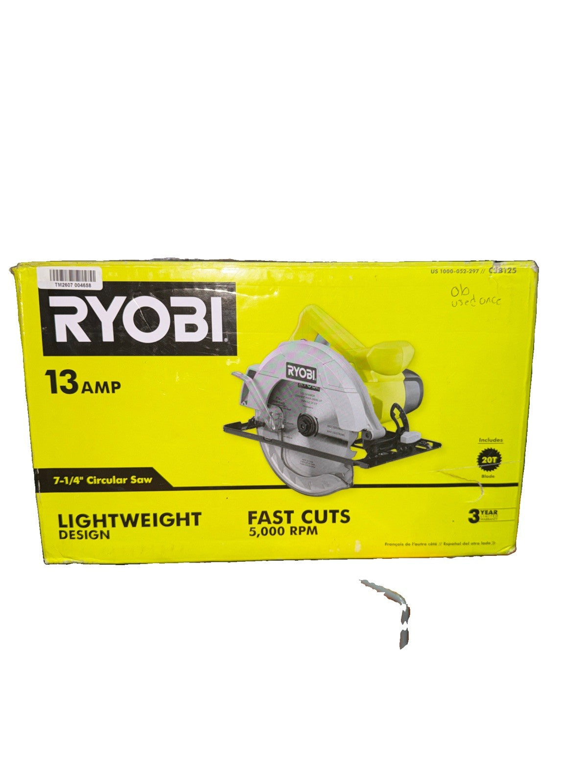 RYOBI CSB125 13-Amp 7-1/4 in. Circular Saw Used Once