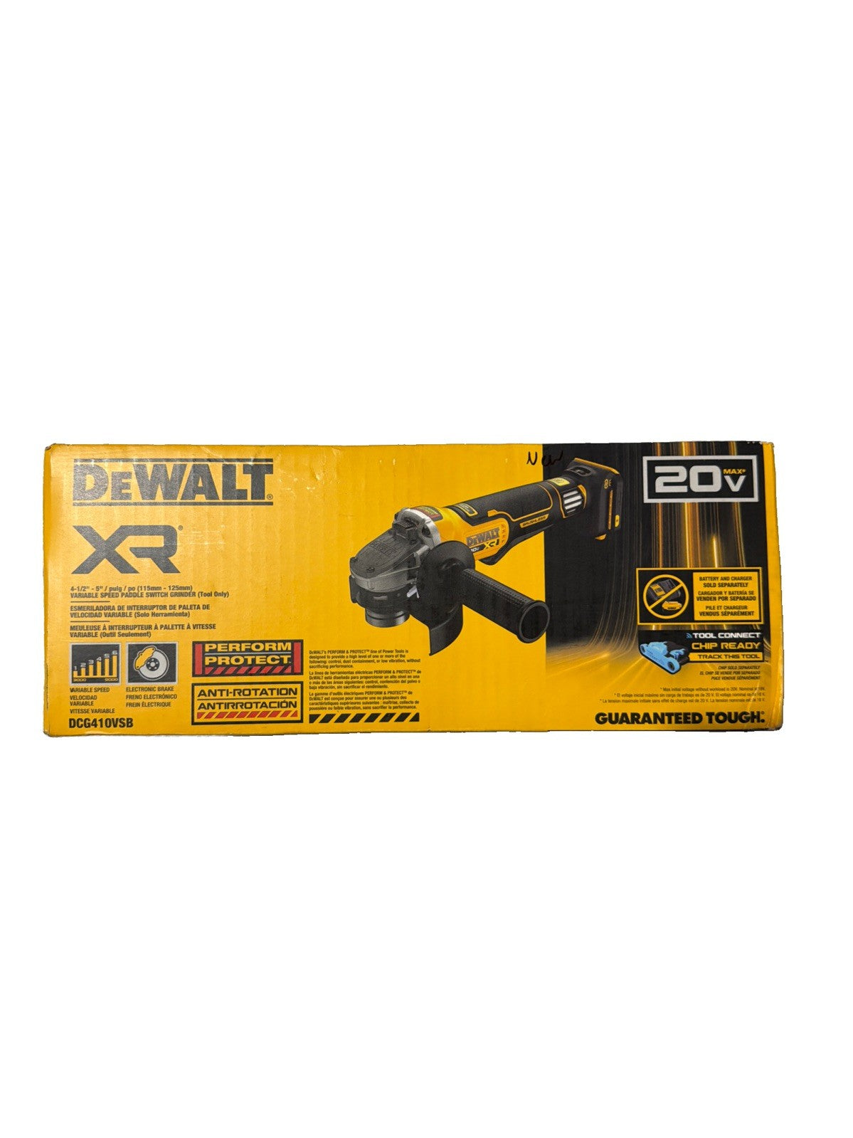 DEWALT 20V MAX XR Brushless Variable Speed Paddle Switch Grinder (Tool Only)