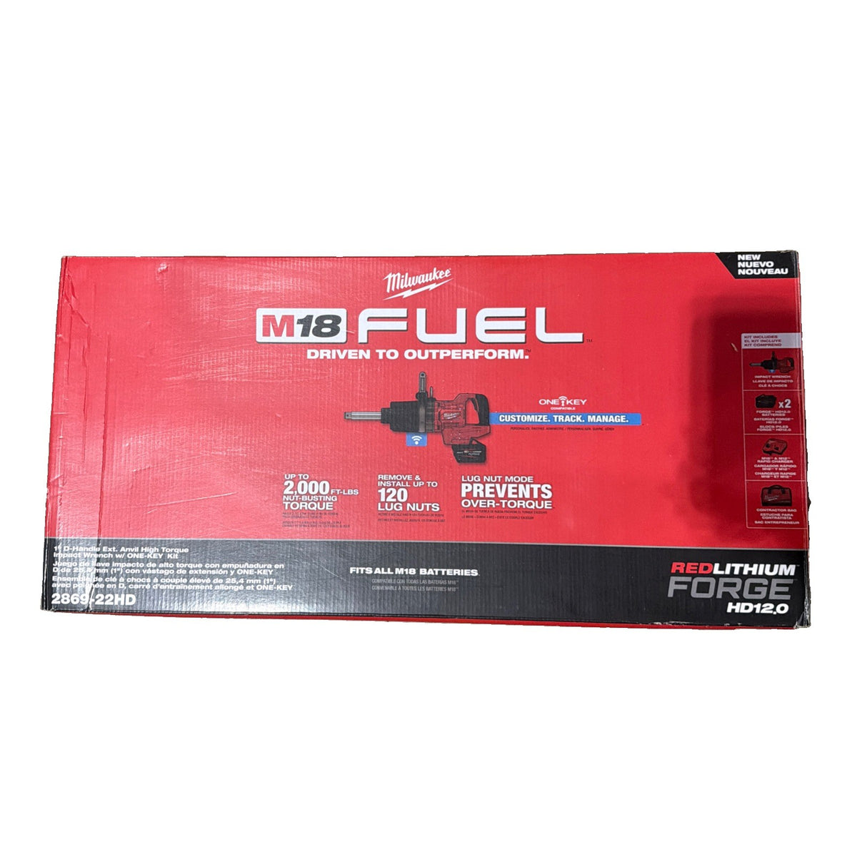 Milwaukee M18 Fuel 1Inch D-Handle Ext Anvil High Torque Impact Wrench With
