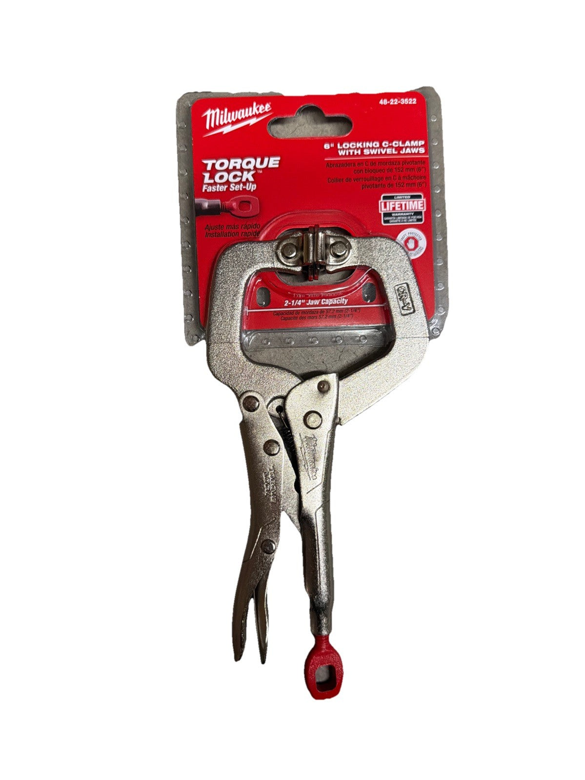 Milwaukee Tool 48-22-3522 6" Torque Lock Locking C-Clamp Swivel Jaws