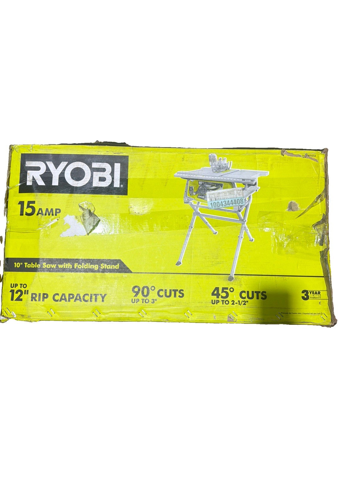 RYOBI 10 in. Table Saw with Folding Stand RTS12