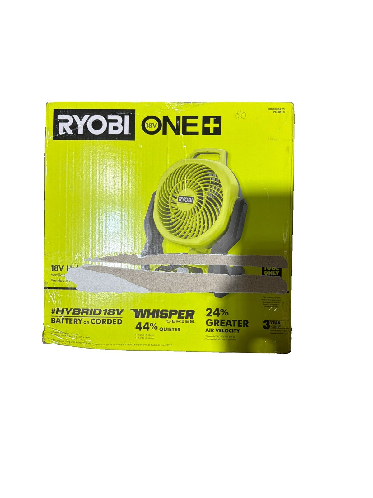 RYOBI PCL811 PCL811B ONE+ 18V Hybrid WHISPER SERIES 7-1/2" Portable Fan -  OB