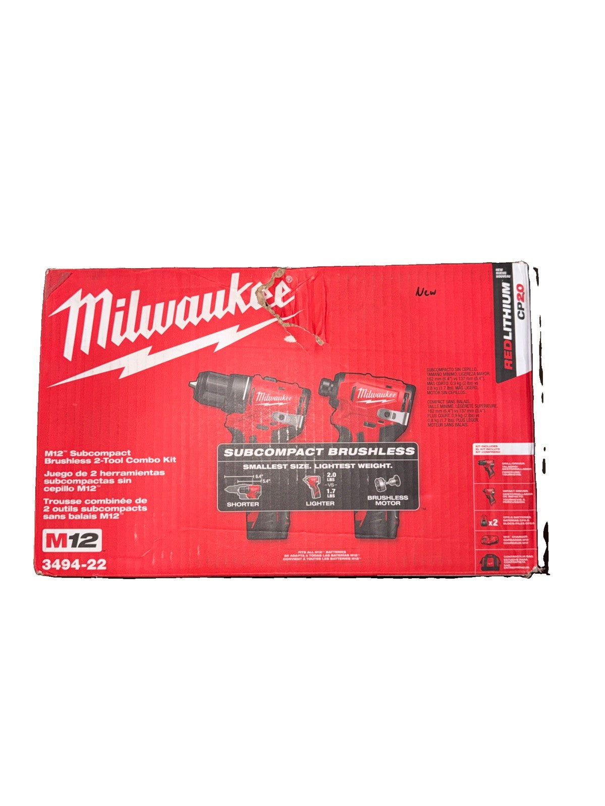 Milwaukee M12 Subcompact Brushless 2 Tool Combo Kit