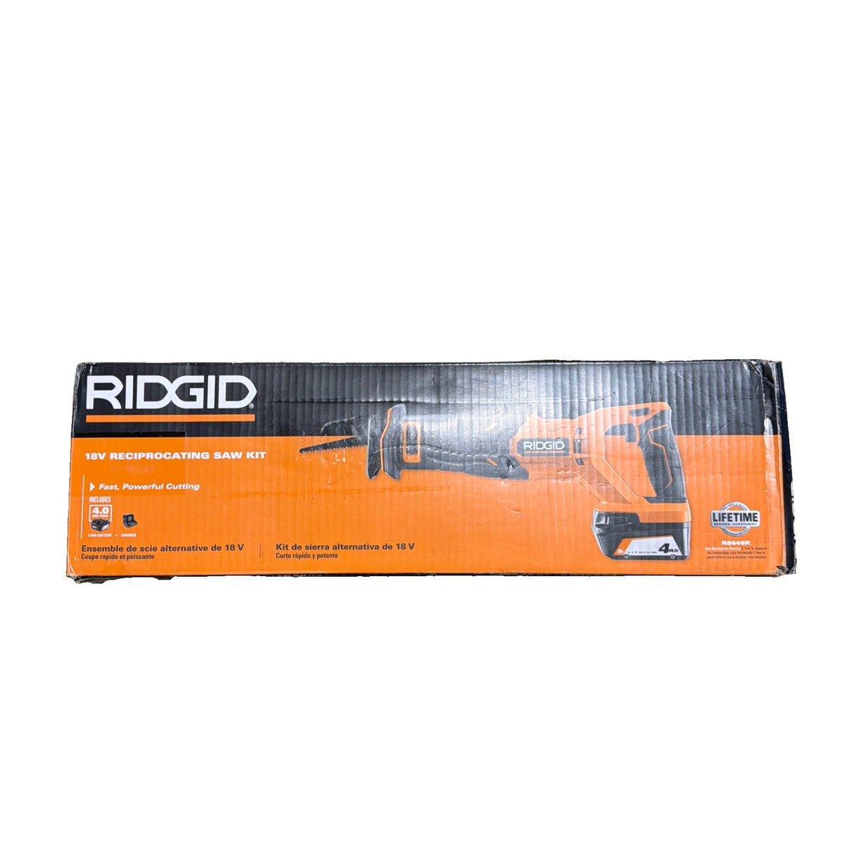 Ridgid 18V Reciprocating Saw Kit R8646K with 4.0Ah Battery and Charger
