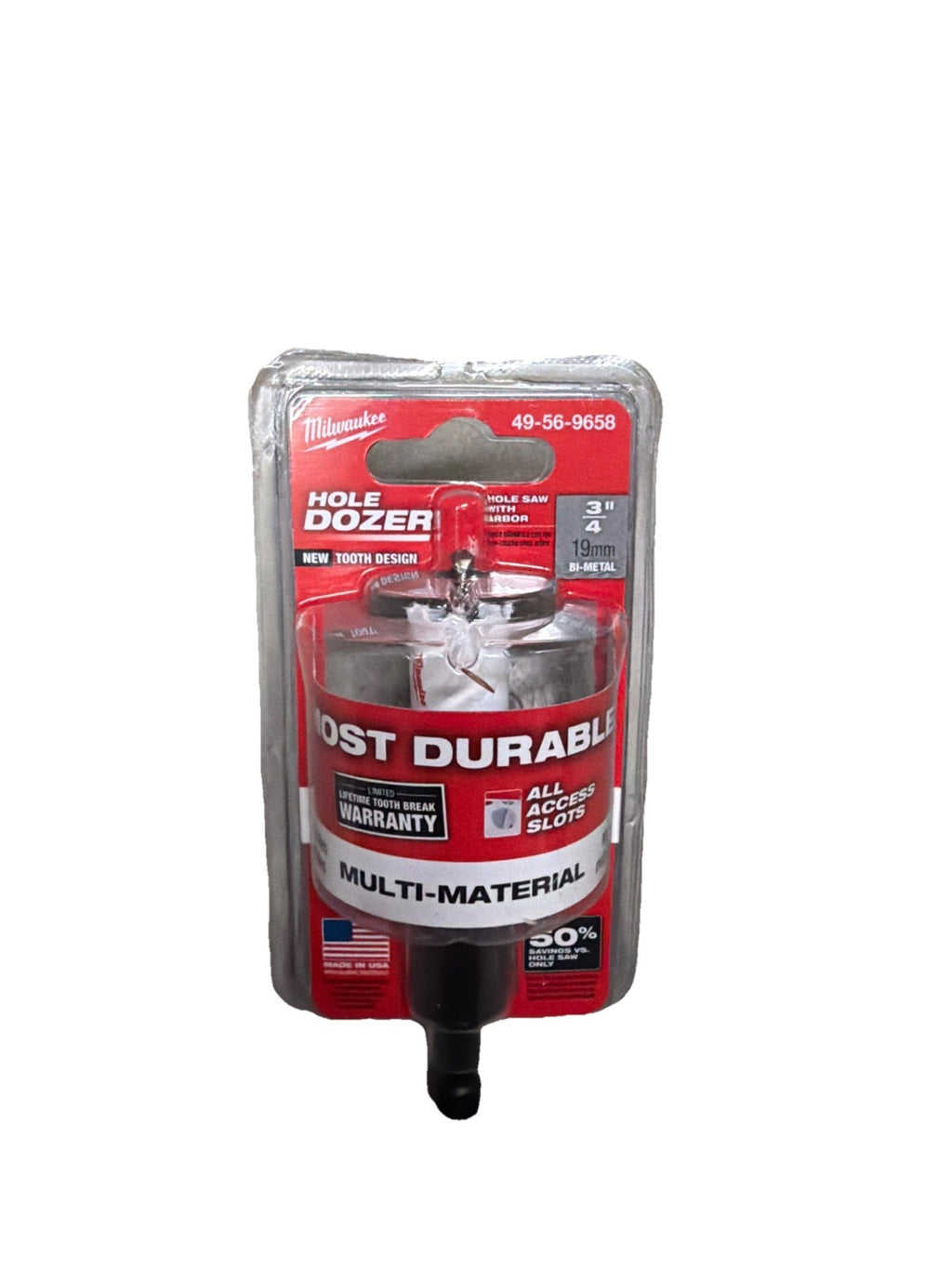 Milwaukee Tool 49-56-9658 3/4" Hole Dozer Bi-Metal Hole Saw With Arbor