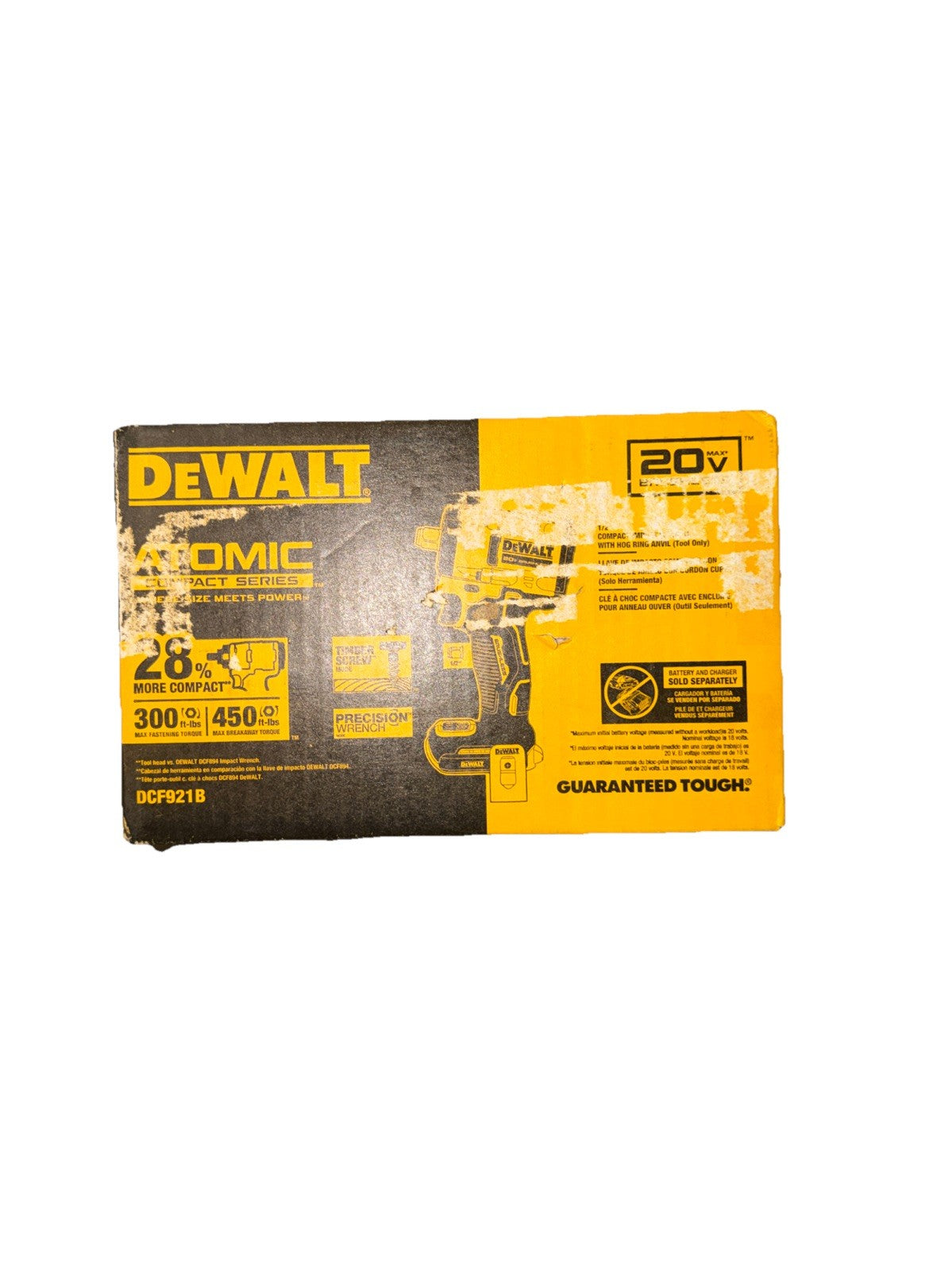 DeWALT DCF921B ATOMIC 20V MAX 1/2" Li-Ion Impact Wrench w/Hog Ring BRAND NEW