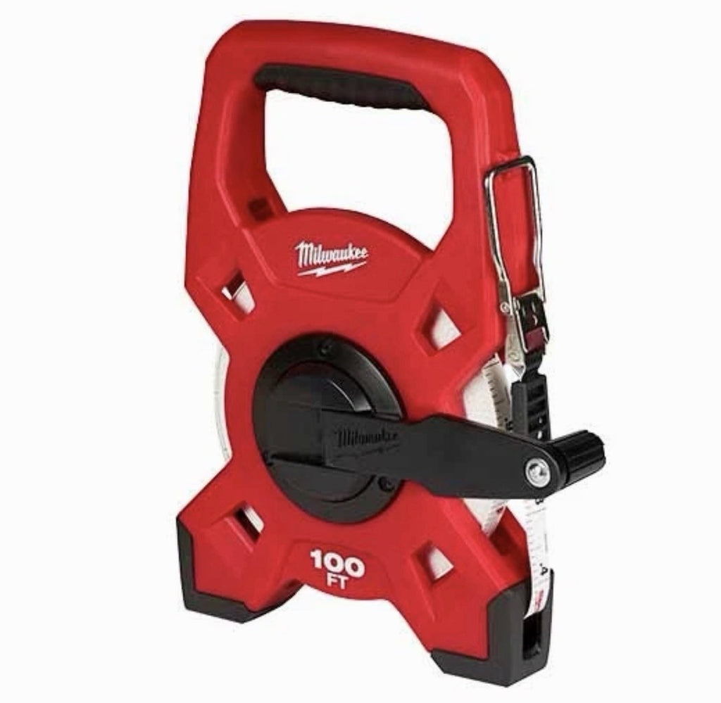 Milwaukee 48-22-5201 100 ft. Open Reel Long Tape Measure, 1/2" Nylon Steel Blade
